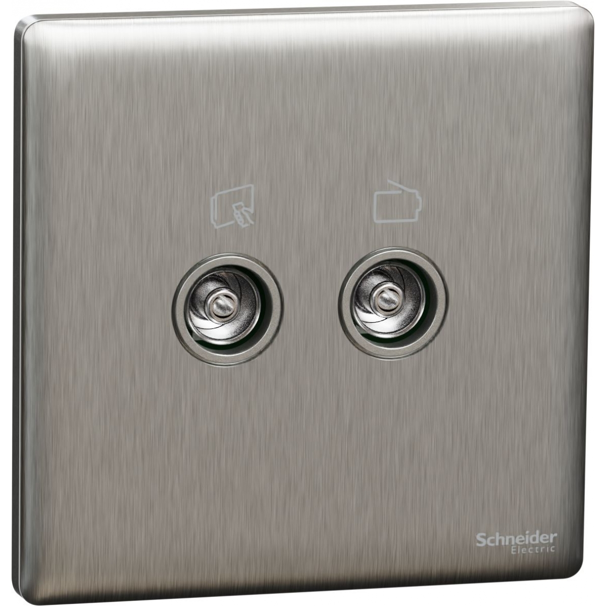 Schneider Electric UNICA X 兩位電視/收音機天線插座 (炫星銀) | NUX32TVFMM_SS